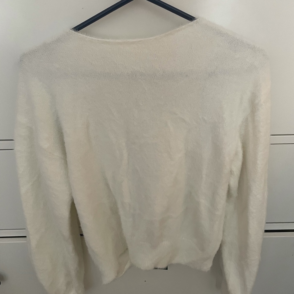 White fluffy sweater